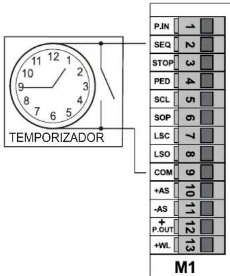 Vimar ELVOX EK03.EXP - Conexión del temporizador o detector de inducción magnética. - 1