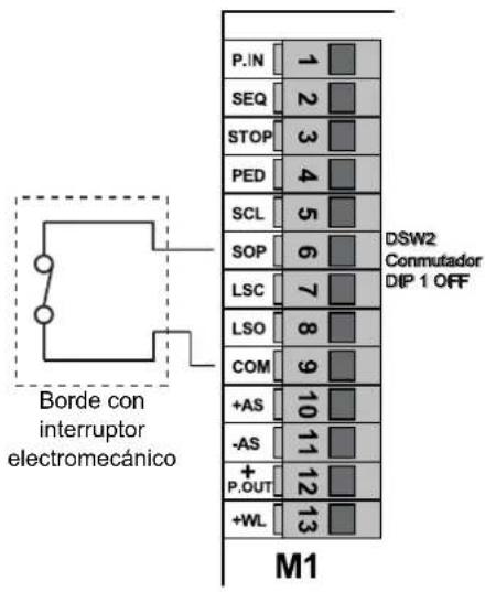 Vimar ELVOX EK03.EXP - Conexión del borde sensible y/o de las fotocélulas internas. - 1