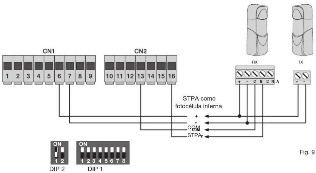 Vimar ELVOX EK01 - 4.6.1- Conexión de la fotocélula interna - 1