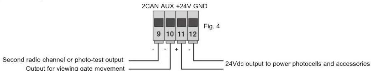 Vimar ELVOX ESM4.120 - 3.2- Wiring for 24V outputs: - 1