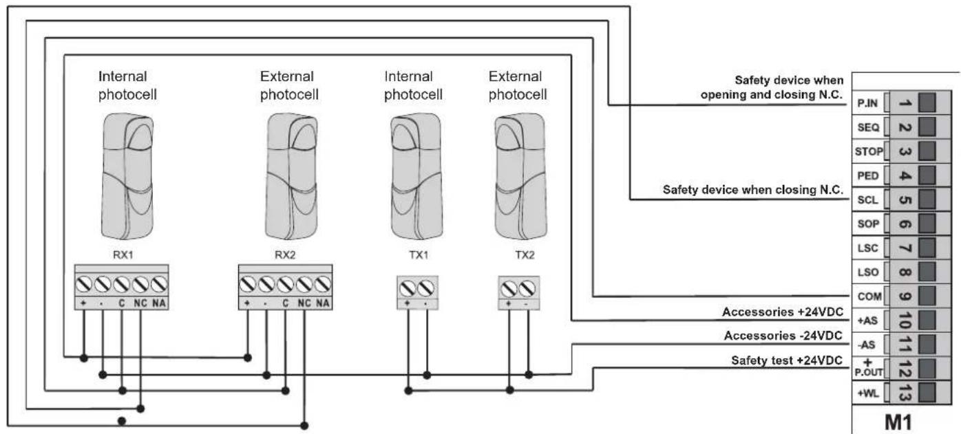 Vimar ELVOX ESM3.1 - Electrical connection with Photo-test function active - 1