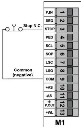 Vimar ELVOX ESM3.1 - Stop push button connection. - 1