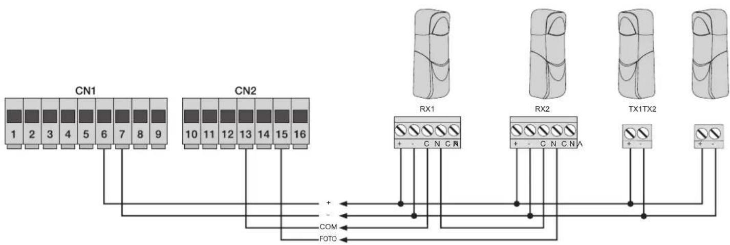 Vimar ELVOX EK02.EXP - 4.4- Σύνδεση φωτοκυττάρων - 1