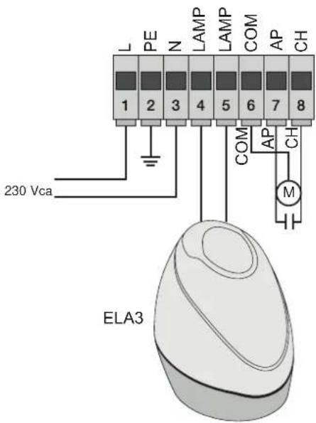 Vimar ELVOX ESM4.D - - Cableado de línea de alimentación, luz rotativa y motor eléctrico: - 1