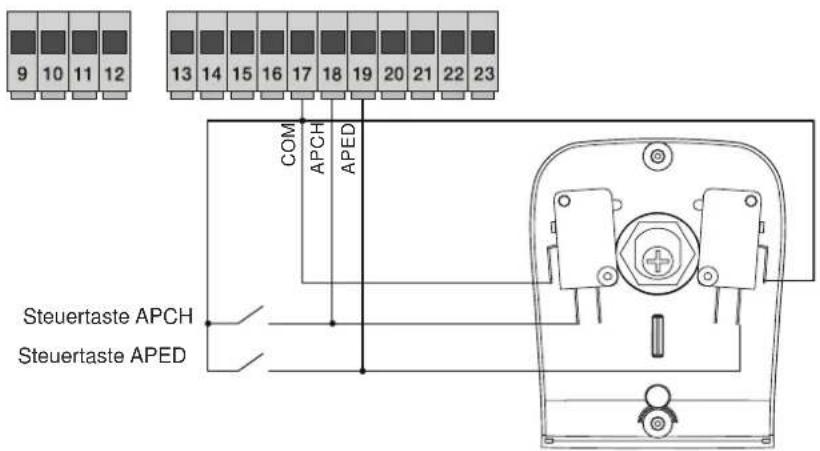 Vimar ELVOX ESM4.D - - Anschluss der Steuertasten und des Schlüsselschalters - 1