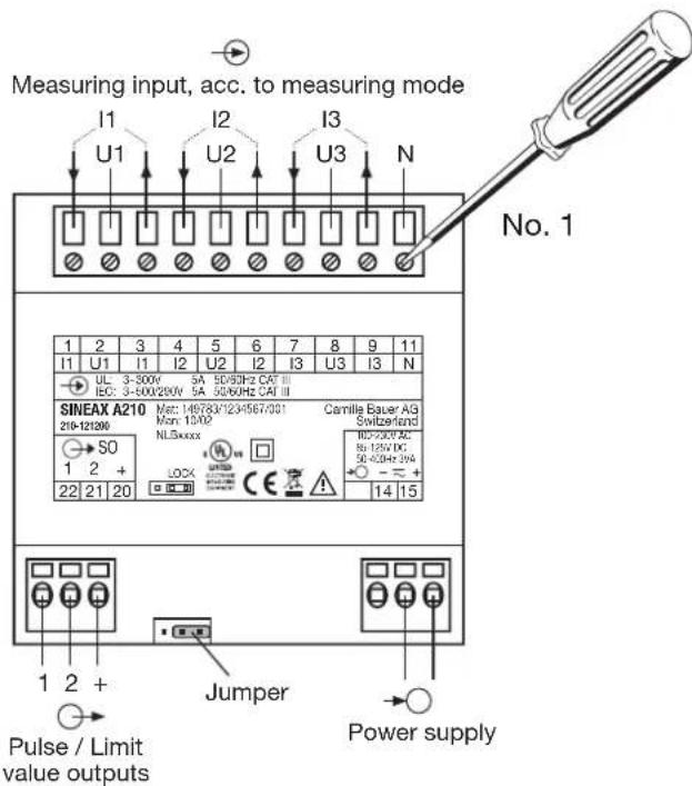 Camille Bauer Sineax A210 - Electrical connections - 4