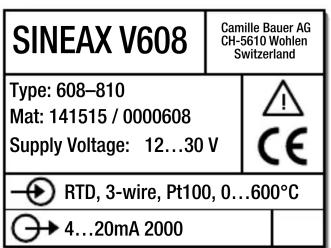Camille Bauer Sineax V608 - Raccordement à thermomètres à résistance - 2