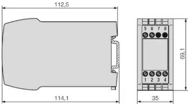 Camille Bauer Sineax I538 - Croquis d'encombrement - 1