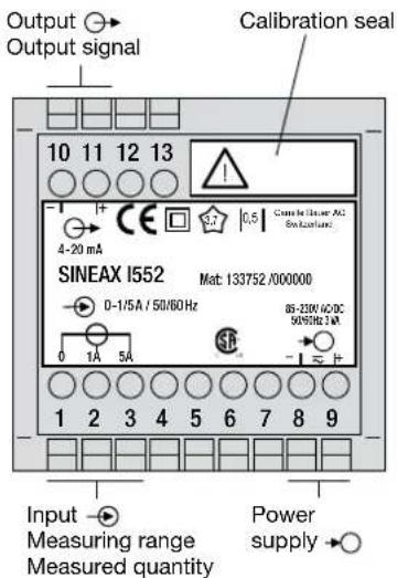 Camille Bauer Sineax I552 - Electrical connections - 5