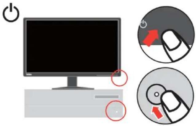 LENOVO ThinkVision E2410 - Connector et allumer votre moniteur - 8