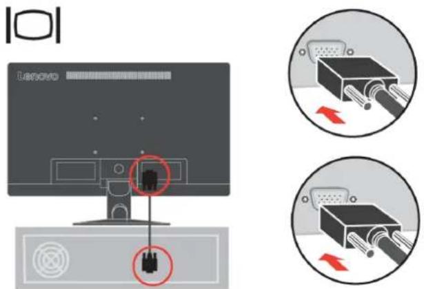 LENOVO ThinkVision E2410 - Connector et allumer votre moniteur - 5