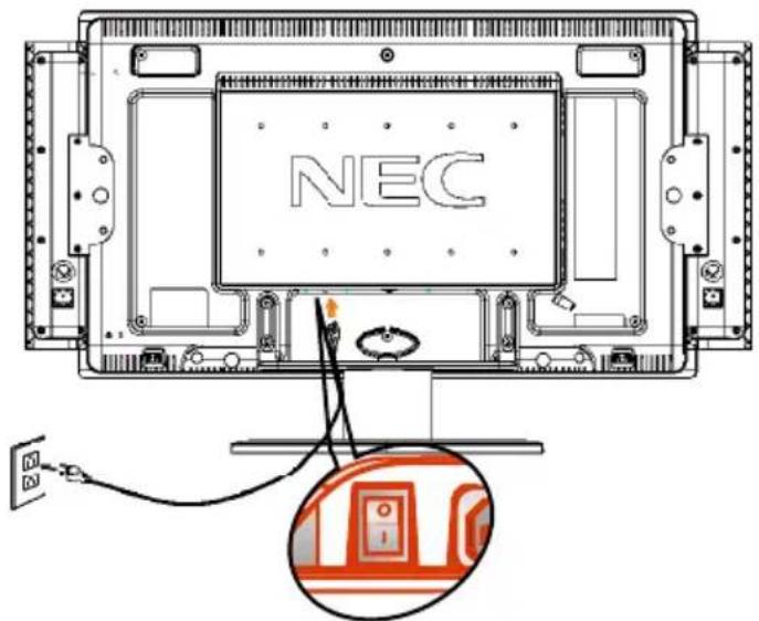 NEC MultiSync LCD3735WXM - Connexion de l'alimentation - 1