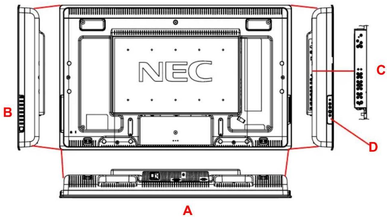 NEC MultiSync LCD3735WXM - Connecteurs arrières - 1