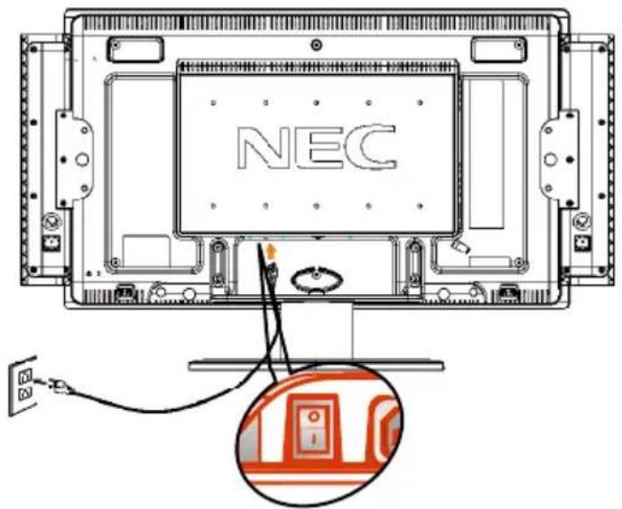 NEC MultiSync LCD3735WXM - Conexión de la alimentación - 1