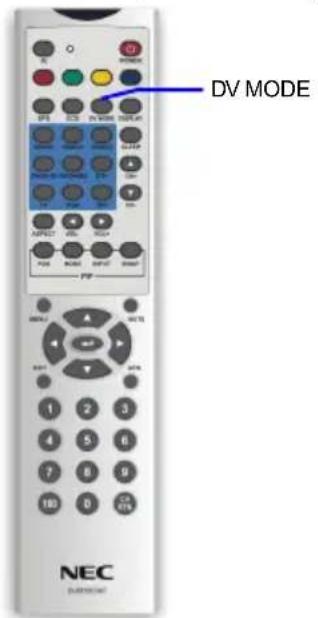 NEC MultiSync LCD3735WXM - Adjusting the DV mode settings - 1
