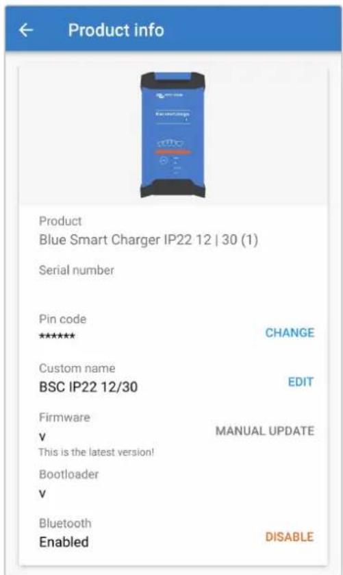 VICTRON ENERGY Blue Smart IP22 - Pour modifier le code PIN bluetooth : - 4