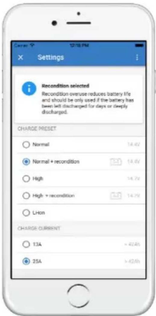 VICTRON ENERGY Blue Smart IP67 - VictronConnect: Blue Smart IP67 charger pages - 1