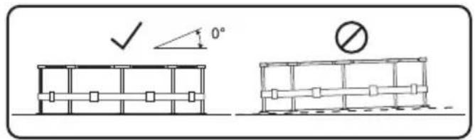 Technical diagram showing two structural components with angular and dimensional annotations, including a checkmark and 0° angle symbol.