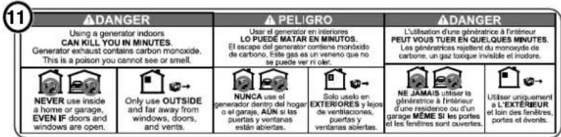 Cummins Onan P4500i - ETIQUETAS Y CALCOMANÍAS DE SEGURIDAD - 13
