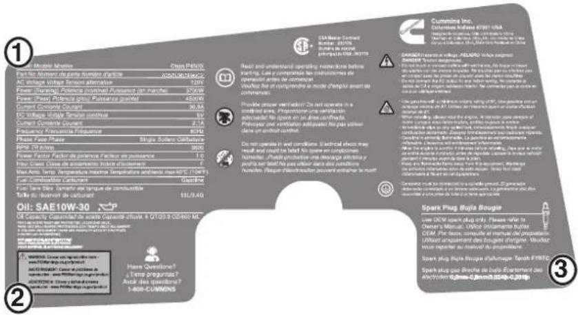 Cummins Onan P4500i - SAFETY LABELS AND DECALS - 1
