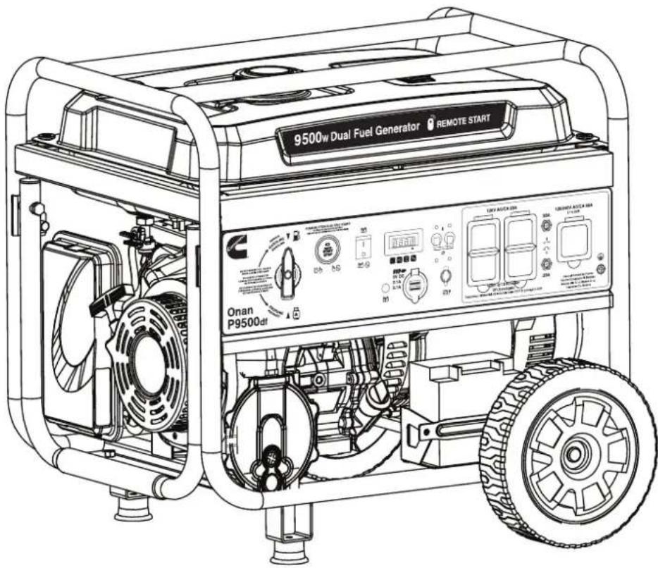 Cummins Onan P9500df - Onan P9500df Dual Fuel Portable Generator - 1