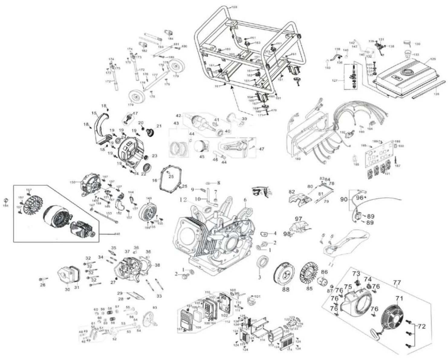 Lifan Energy Storm 3500 - Wiring Diagram LF6500 &amp; LF6500E - 4
