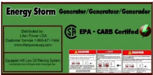 Lifan Energy Storm 6500 - GÉNÉRATRICE PORTABLES ENERGY STORM - 1