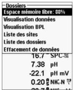 YSI Professional Plus - Mémoire des fichiers - 1