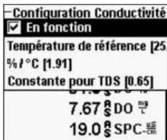 YSI Professional Plus - Configuration - conductivité - 1