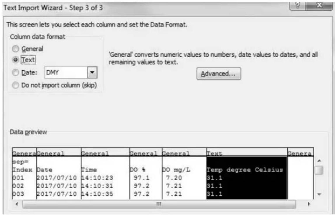 YSI EcoSense EC300M - Ouverture du fichier de données avec excel® - 4