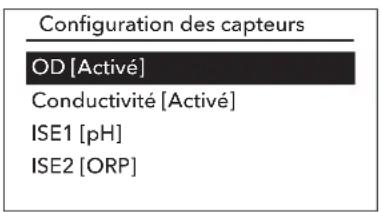 YSI ProQuatro - Menu capteurs - 3