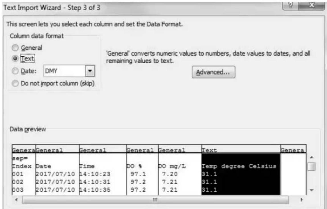 YSI EcoSense EC300A - Ouverture du fichier de données avec excel® - 4