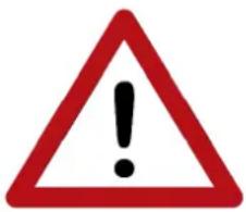 Warning sign with red triangle and black exclamation mark symbol