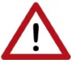 Warning sign with red triangle and black exclamation mark symbol