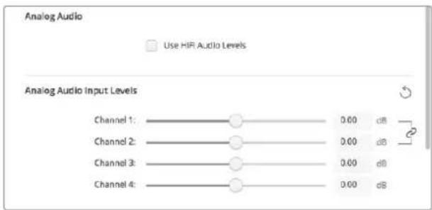 Blackmagic Design DeckLink Mini Recorder HD - Niveaux de l'entrée audio analogique - 1