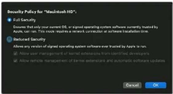 Blackmagic Design DeckLink Mini Monitor HD - Restablecimiento de la的政治a de seguridad del systema en equipos Mac M1 - 1