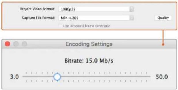 Blackmagic Design DeckLink Mini Monitor HD - Impostare il bitrate - 1