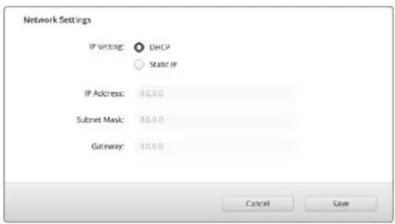Blackmagic Design Audio Monitor 12G - Alterar Configurações de Rede via USB - 1