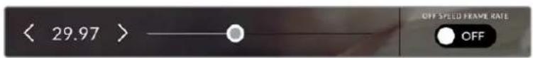 < 29.97 > OFF SPEED FRAME RATE OFF