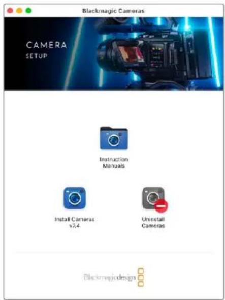 Blackmagic Cameras CAMERA SETUP Instruction Manuals Install Cameras v2.4 Uninstall Cameras Blackmagic design