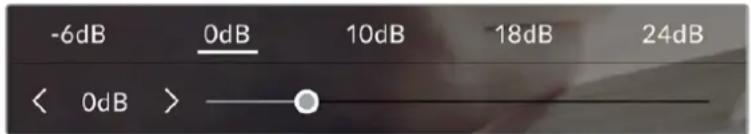 -6dB 0dB 10dB 18dB 24dB < 0dB > —