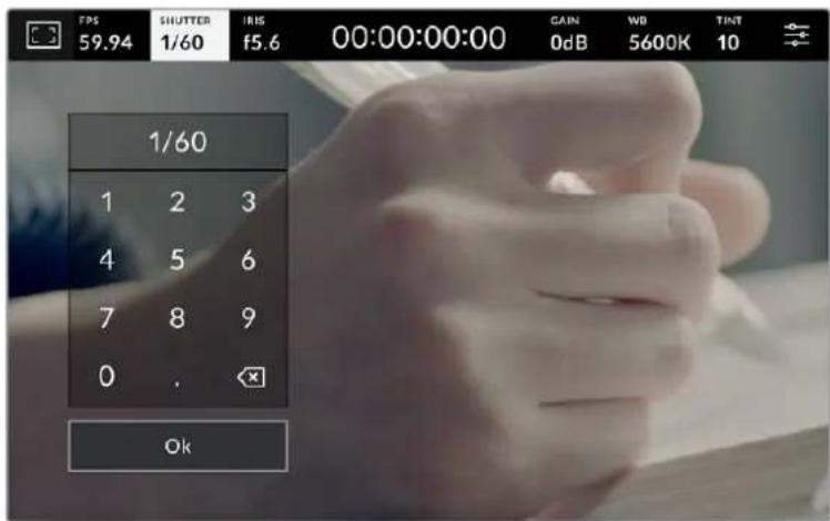 FPS 59.94 SHUTTER 1/60 IRIS f5.6 00:00:00:00 CAIN 0dB WB 5600K TINT 1/60 1 2 3 4 5 6 7 8 9 0 . Ok