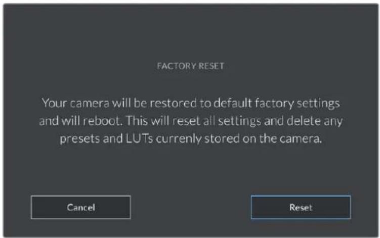 Blackmagic Design Studio Camera 4K Plus - 出荷時設定にリセット（FACTORY RESET） - 1