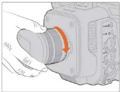 Blackmagic Design Studio Camera 4K Plus - Attaching a Lens - 3