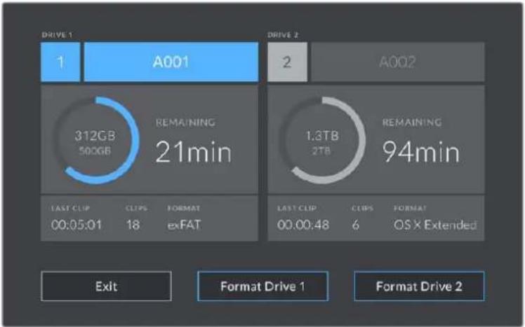 Blackmagic Design Studio Camera 4K Plus - Tempo di registrazione residuo - 2
