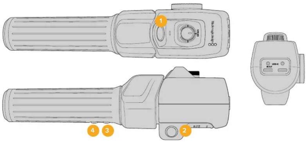 Technical diagram of a remote control device with labeled parts including 1, 2, 3, and 4.