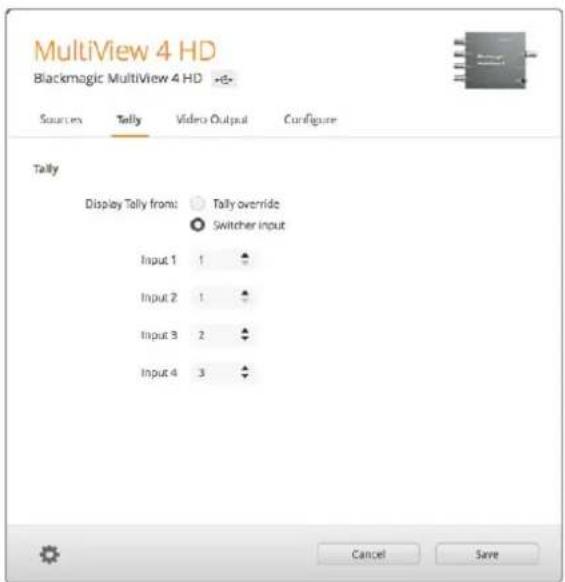 Blackmagic Design MultiView 16 - Configuración de los indicadores - 1
