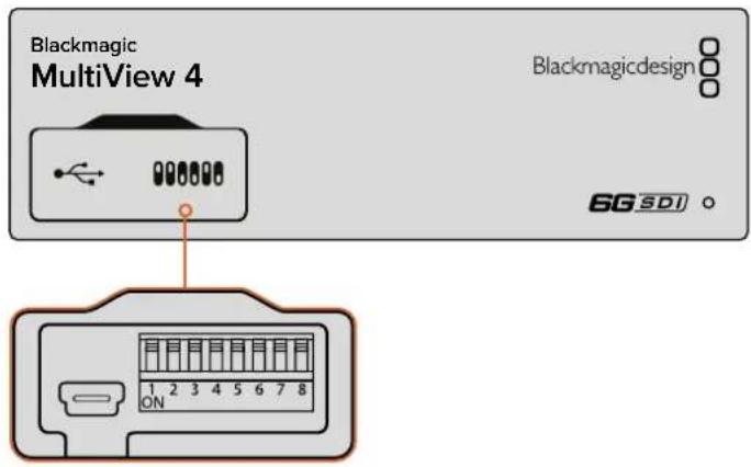 Blackmagic Design MultiView 16 - 스위치를 사용한 설정 변경 - 1