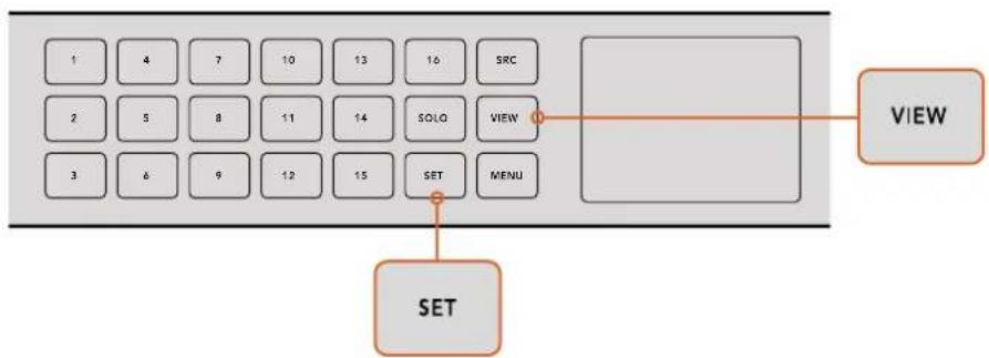 Blackmagic Design MultiView 16 - Einstellen der Quellen und Ansichten auf dem Blackmagic MultiView 16 - 1