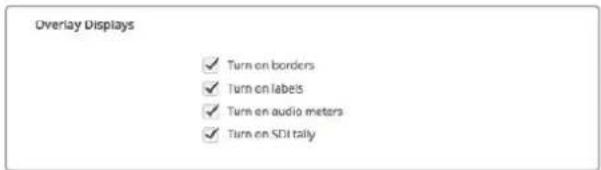 Blackmagic Design MultiView 16 - Affichage du paramètre overlay - 1